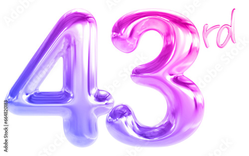 43 rd anniversary - gradient number anniversary
