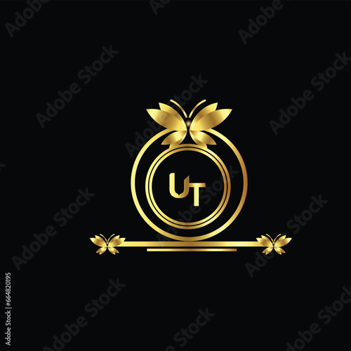 Fotografie creative golden latter logo design 
ut logo, ut icon, ut letter, ut vector, tech