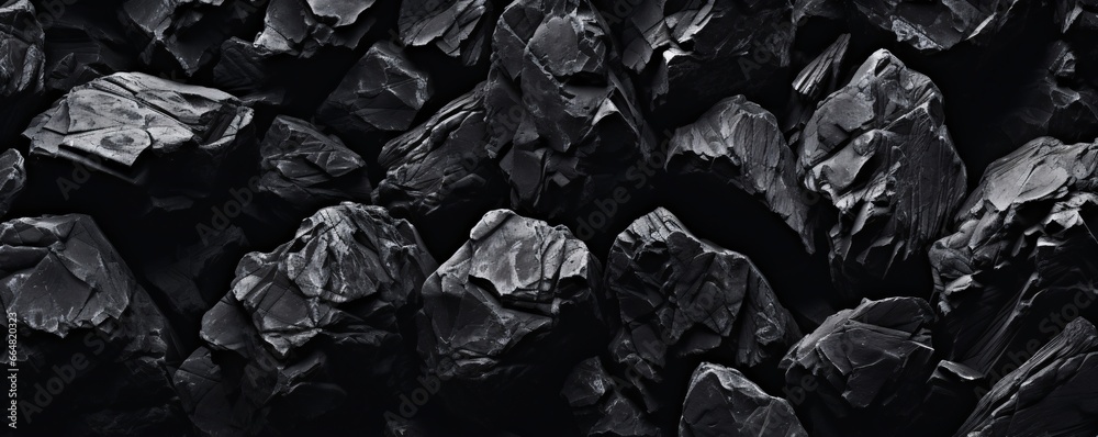 Close-Up Image of Rocks in Dramatic Black and White