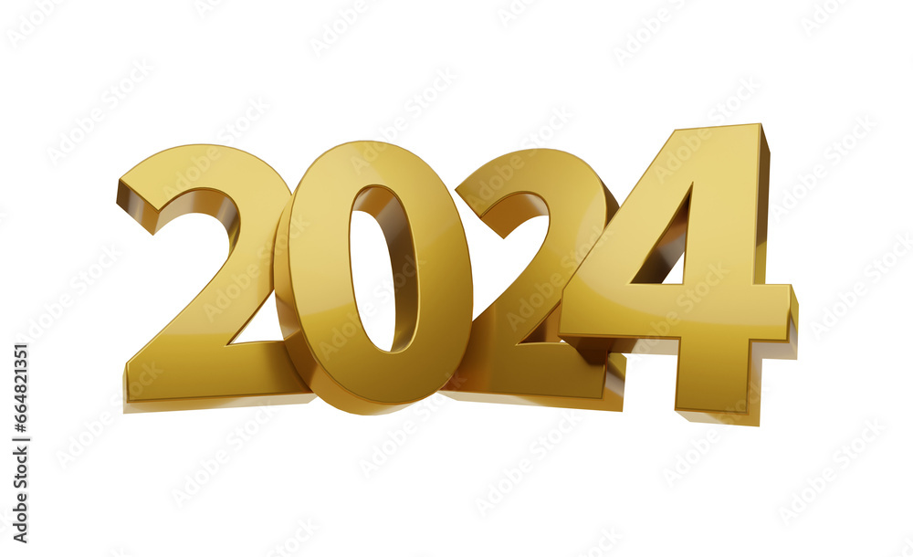 Happy new year 2024 design 3d render concept Happy new year 2024 design 3d render concept