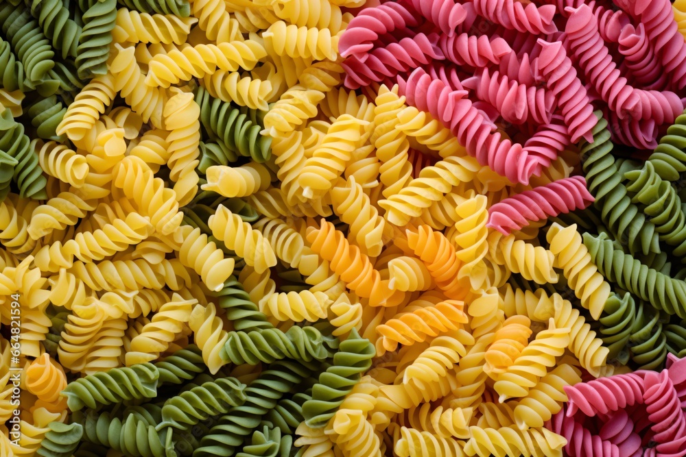 Vibrant Fusilli Pasta Arrangement Vibrant Fusilli Pasta Arrangement