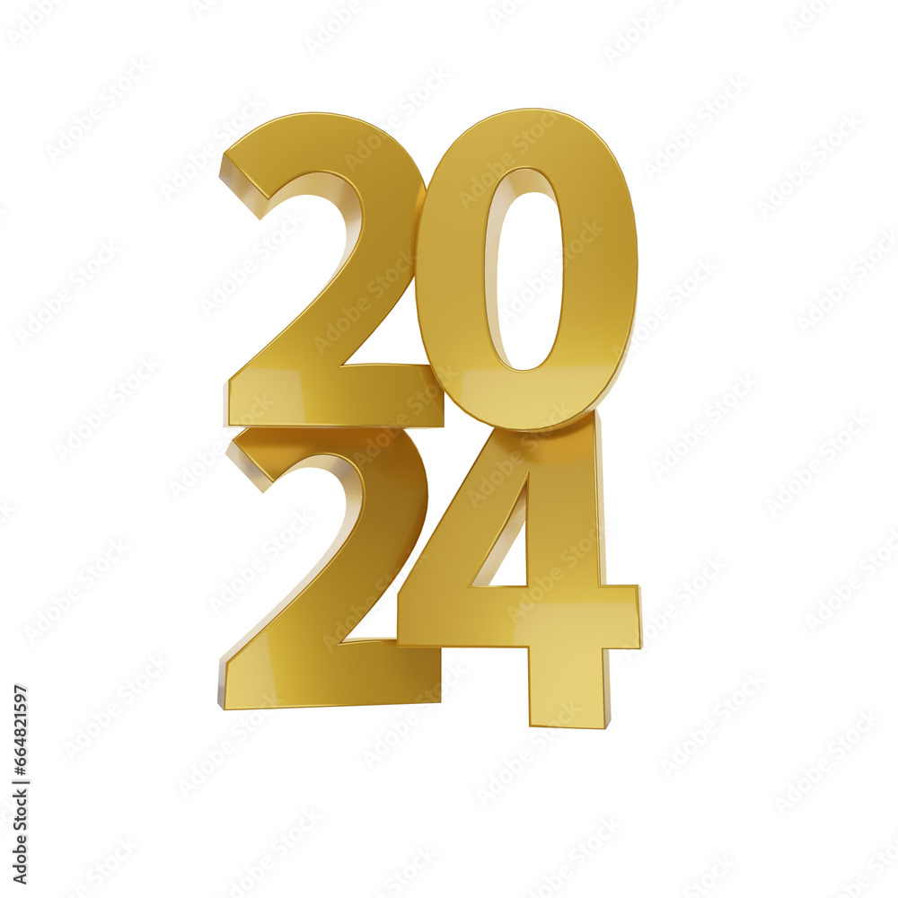 Happy new year 2024 design 3d render concept Happy new year 2024 design 3d render concept