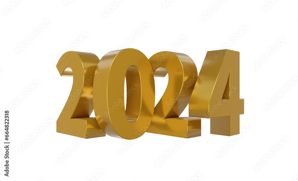 Happy new year 2024 design 3d render concept Happy new year 2024 design 3d render concept