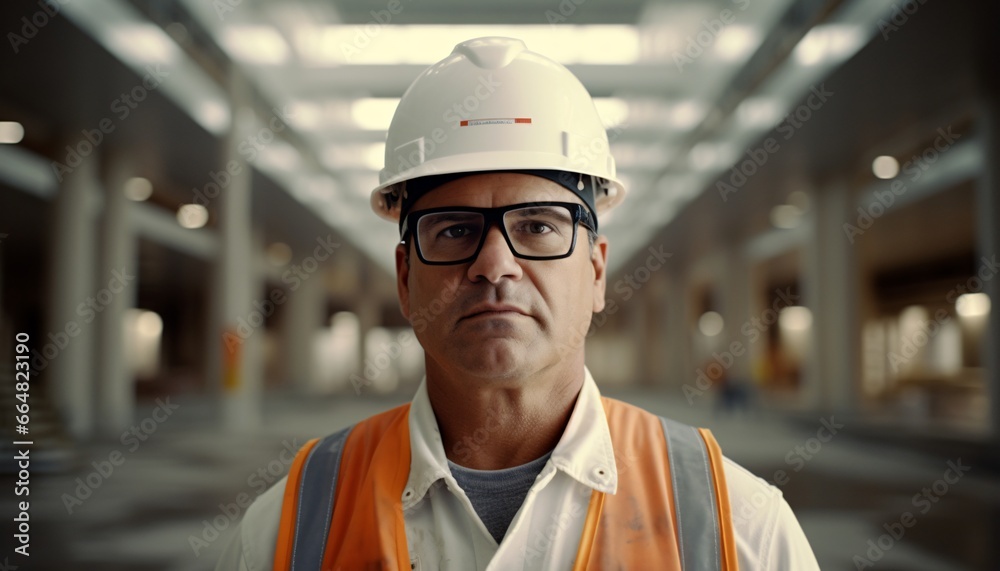 Construction Worker in Hardhat and White Jacket Construction Worker in Hardhat and White Jacket