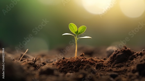 Young Sprout Plant Growing in the Soil 