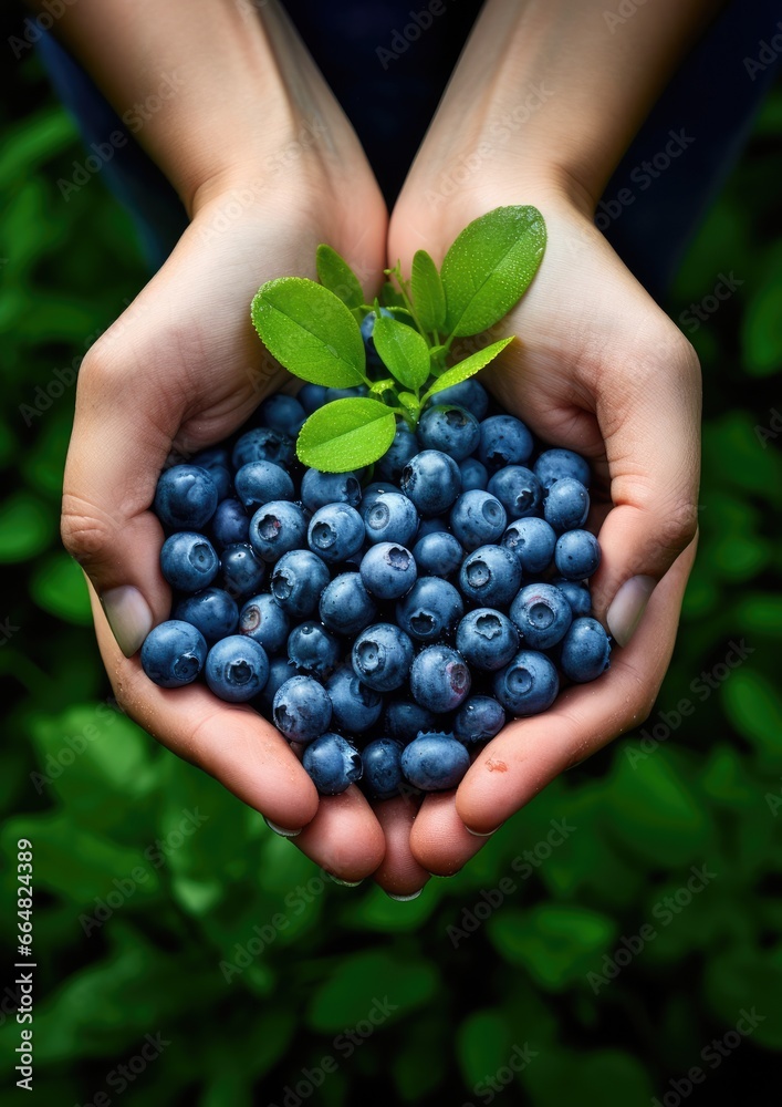 Fresh ripe blueberries covered with fresh watherdrops with green leaves. Generative Ai. Fresh ripe blueberries covered with fresh watherdrops with green leaves. Generative Ai.