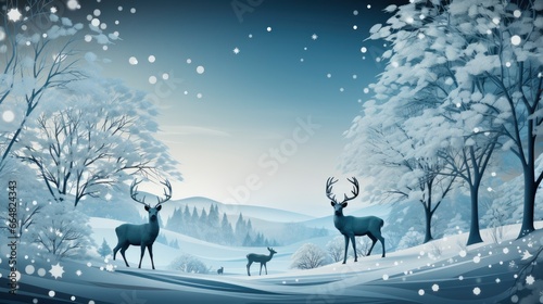 Christmas Background With Reindeers  Merry Christmas Background   Hd Background