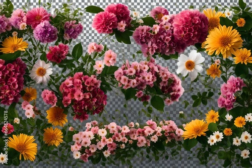 bush of flowers on transparent background