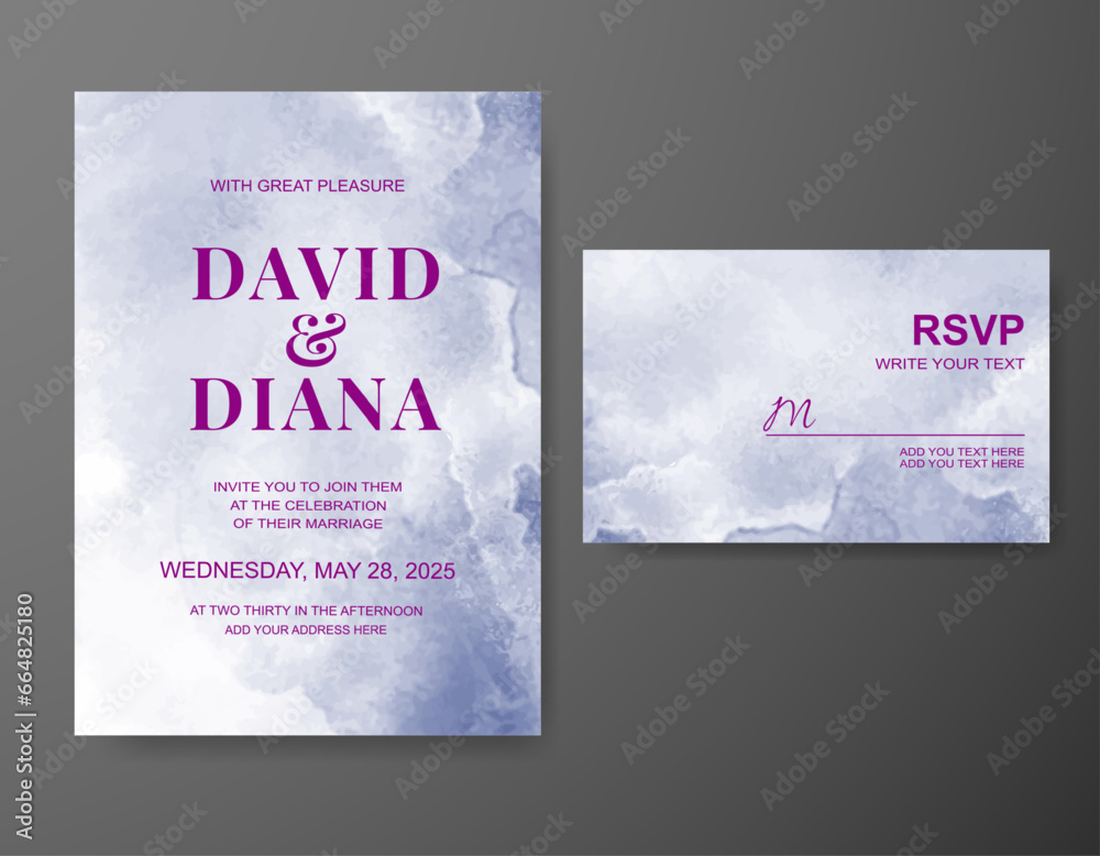 Wedding invitation with abstract watercolor background Wedding invitation with abstract watercolor background