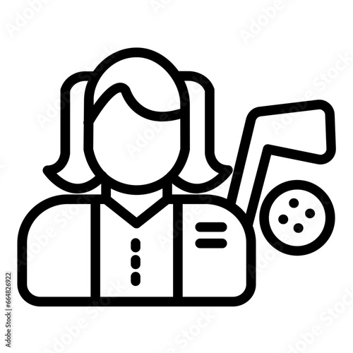 Golf Player Female Icon Style