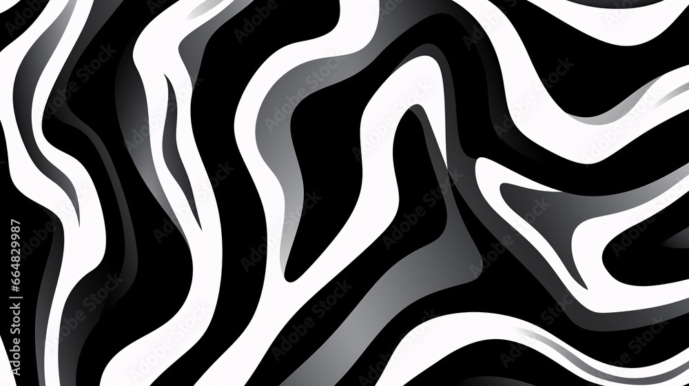Black and White Zebra Lines Pattern in an Irregular Composition Black and White Zebra Lines Pattern in an Irregular Composition