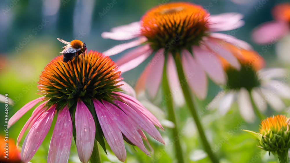 Field of flowers, Ladybird on flower, Echinacea plant images   medicine plant wallpaper