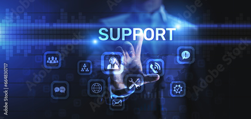 Support Customer service satisfaction business technology concept.