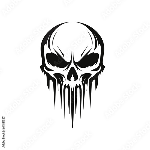Artistic vector of a skull illustration. Suitable for tattoo, design, and logo.	
