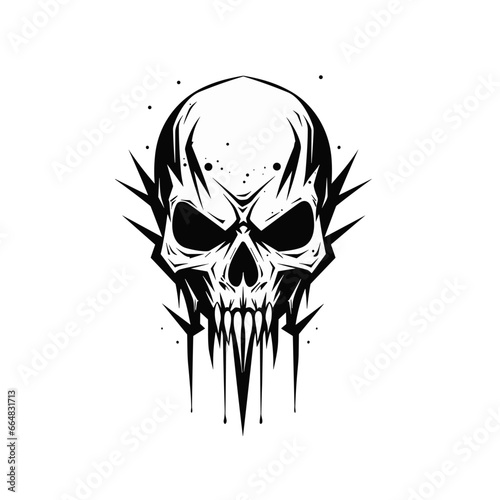 Artistic vector of a skull illustration. Suitable for tattoo, design, and logo.