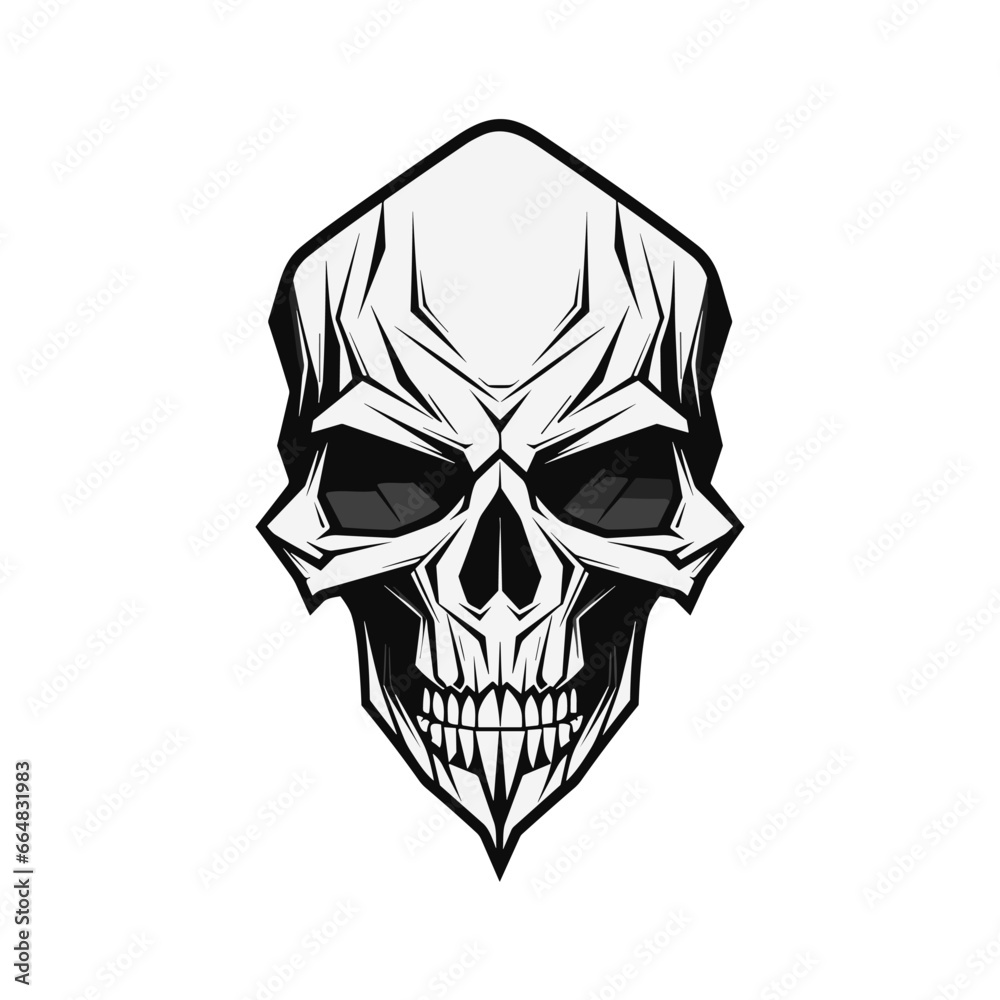 Fototapeta premium Artistic vector of a skull illustration. Suitable for tattoo, design, and logo.