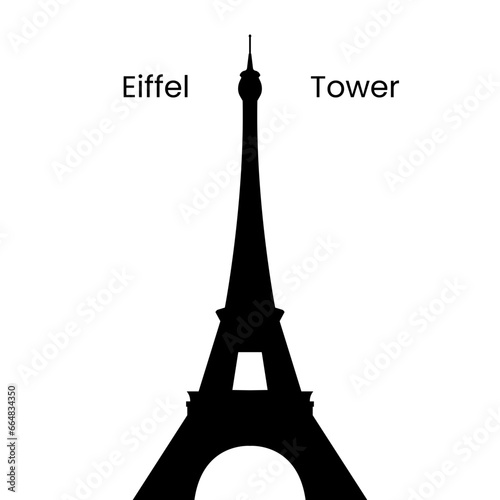 Eiffel Tower in Paris. Isolated on a white background. Vector illustration