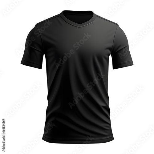 T shirt mockup, Black t-shirt isolated for your design, generative AI