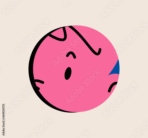 Woman looking through the peephole. Prying and curiosity interest concept. Colorful vector illustration
