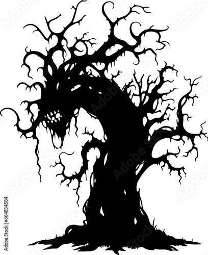 Halloween ghost old tree