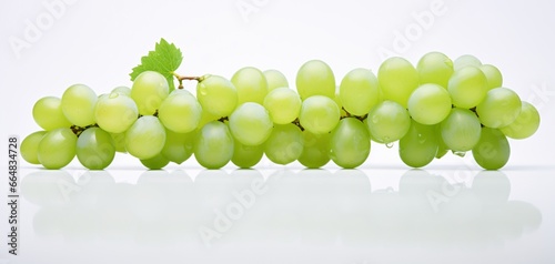 Green Grapes on White Background in Marcin's Style