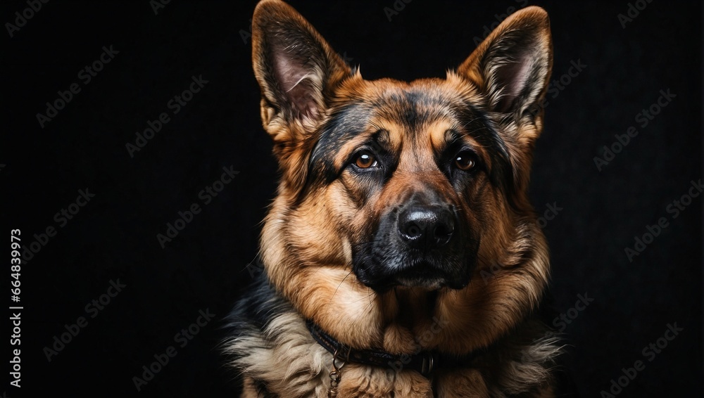 Studio shot portrait of cute german shepherd happy dog Studio shot portrait of cute german shepherd happy dog