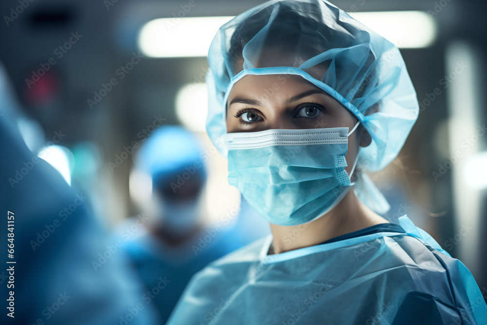 Female anesthesiologist in operating room Female anesthesiologist in operating room