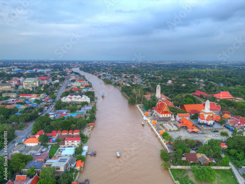 Aerial photography of Phutthaisawan Temple Phra Nakhon Si Ayutthaya Province, Thailand