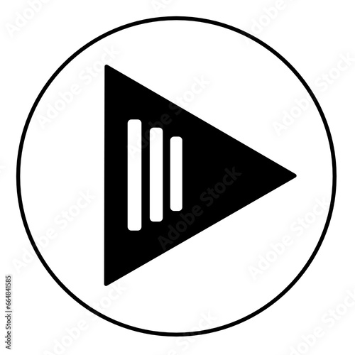 Play button isolated on white background illustration