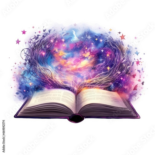 Galaxy celestial fantasy book watercolor for T-shirt Design.