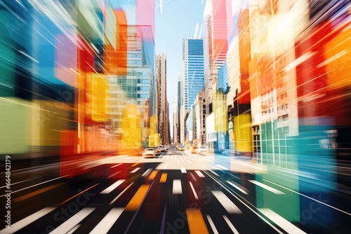 A blurry picture of a city street. Generative AI.