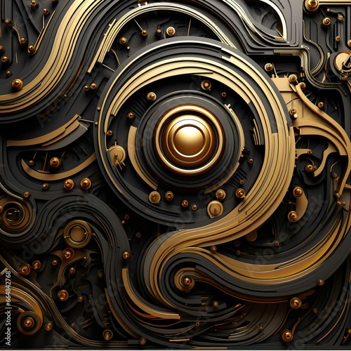 3D illustration of abstract technology background with mechanical clockwork. Concept of time management