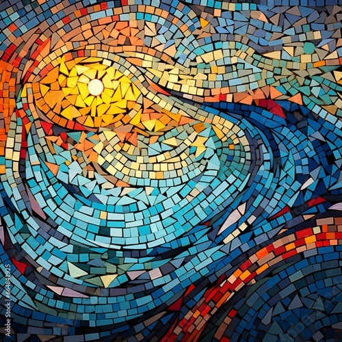 Colorful mosaic wall. Abstract background and texture for design work.