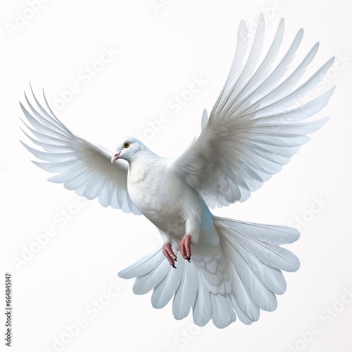 Elegant White Dove in Flight - Classic Style