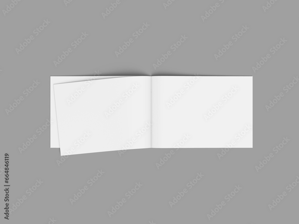 White Blank Flat Lay Inside magazine Book 3D Mockup White Blank Flat Lay Inside magazine Book 3D Mockup
