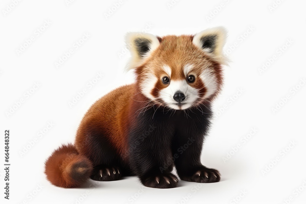 Closeup Shot Of Red Panda On White Background Closeup Shot Of Red Panda On White Background