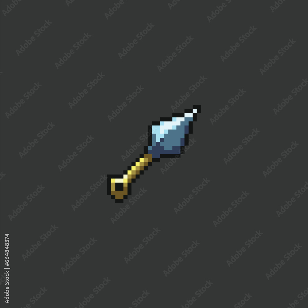this is weapon in pixel art with colorful color with black background this item good for presentations,stickers, icons, t shirt design,game asset,logo and your project.