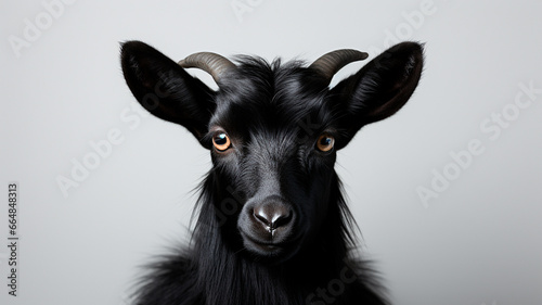 close - up of a black goat, isolated