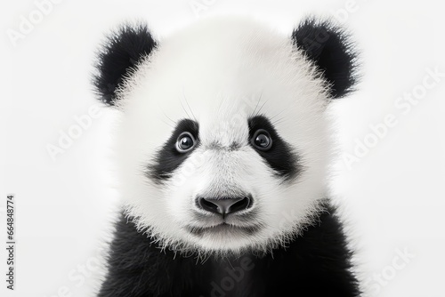 Closeup Image Of Baby Pandas Face. Сoncept Baby Pandas, Adorable Wildlife, Closeup Portraits, Cute Animal Faces