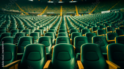 empty chairs in a stadium.