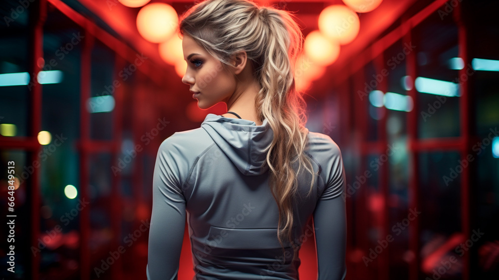 young beautiful woman in a red dress with a long hair in the city young beautiful woman in a red dress with a long hair in the city