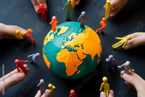 People group around of globe