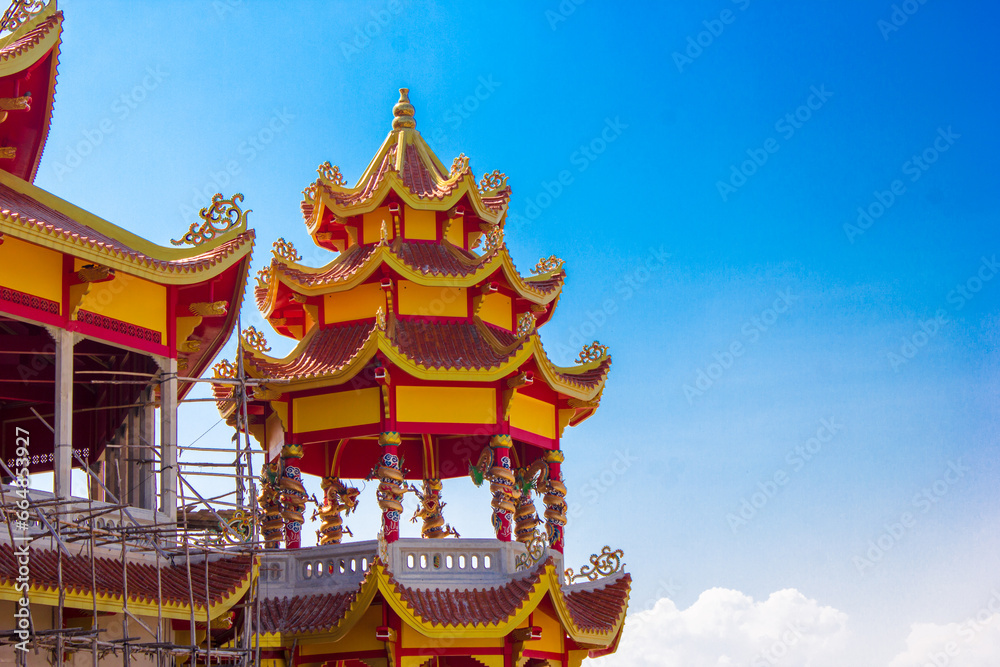 Naklejka premium Beautiful Chinese temple background concept abstract, religion, belief