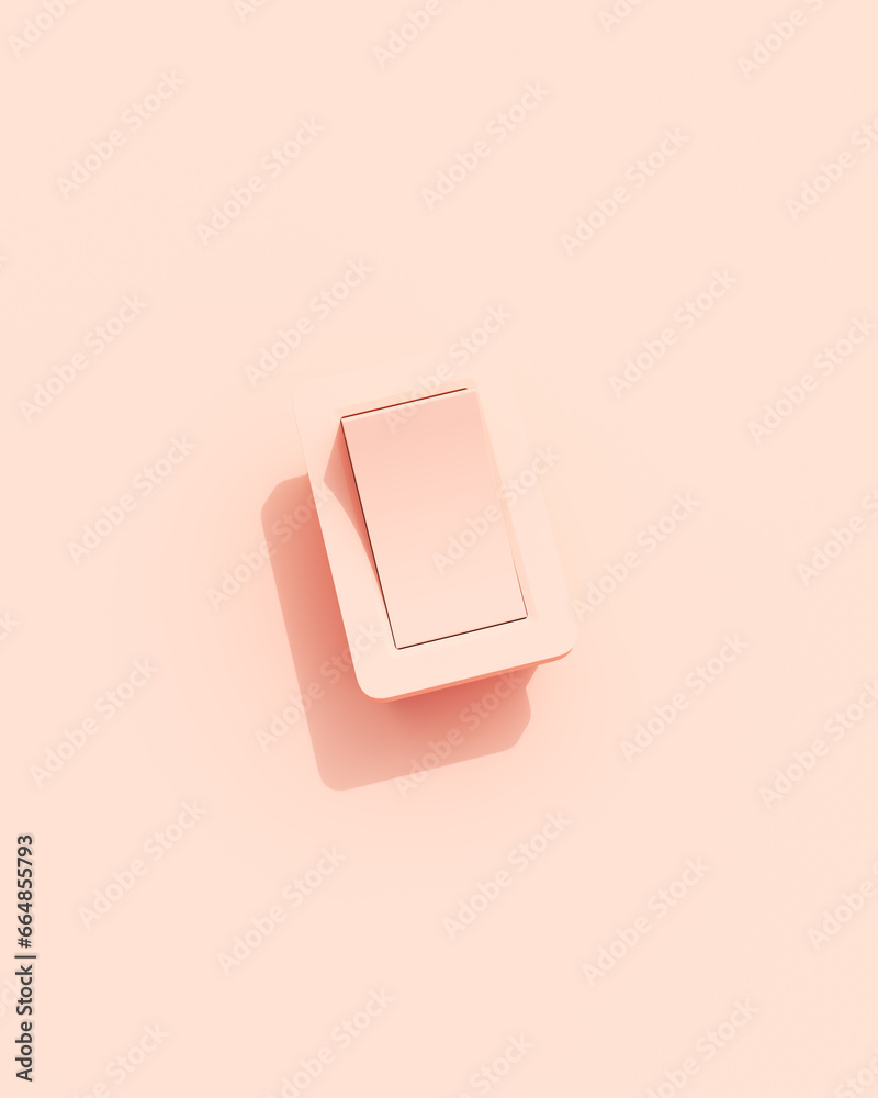 Rose pink button switch square technology design element pink peach background 3d illustration render digital rendering Rose pink button switch square technology design element pink peach background 3d illustration render digital rendering