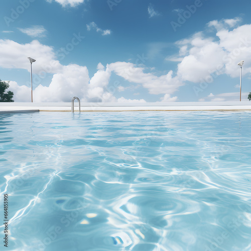 3d illustrated outdoor sea, water, with blue sky, sunny day, for holiday, diving, swimmig