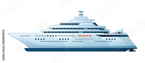 Ocean cruise ship vector illustration isolated on white background