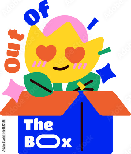 Out of the box sticker