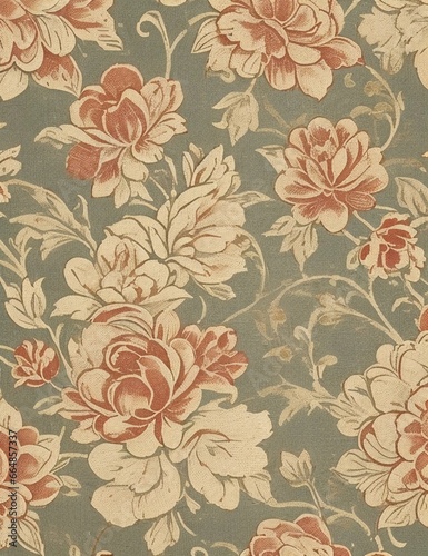 Wallpaper Mural Vintage Wallpaper Floral Pattern of 18th Century	 Torontodigital.ca