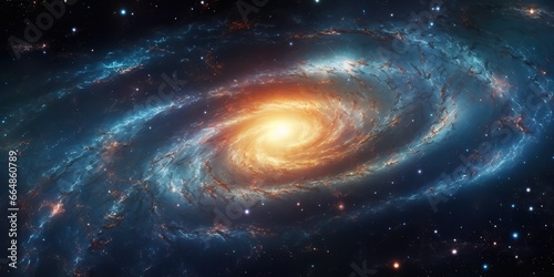 rotating galaxy in outer space. generative AI