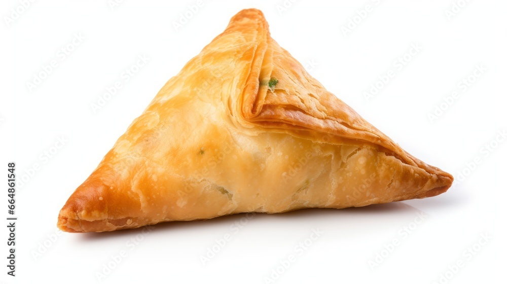 Tasty samosa isolated on white background.